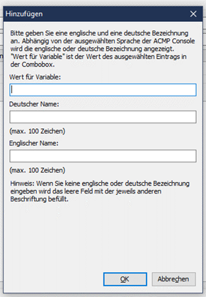 Konfiguration der Combobox