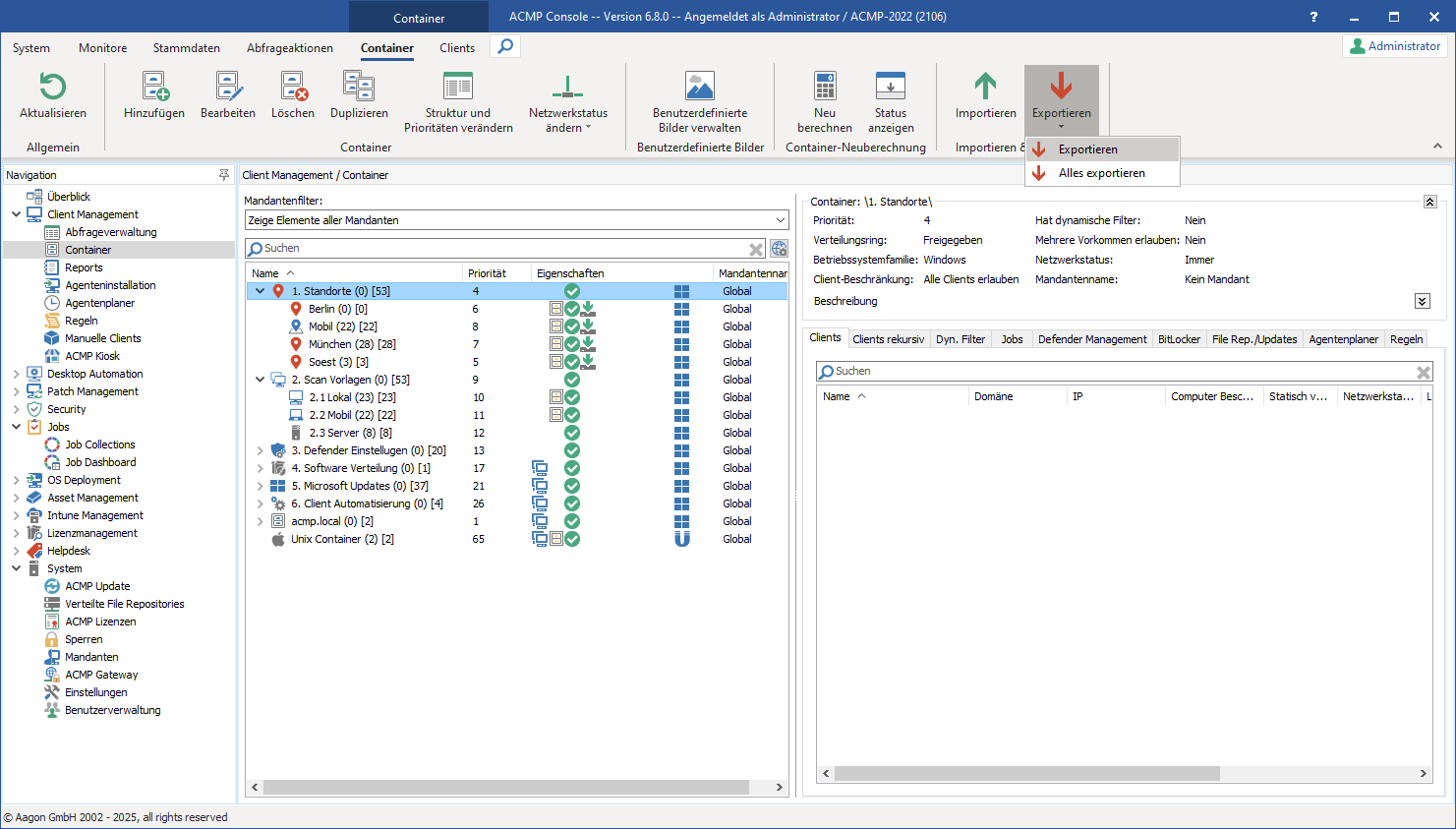 Container exportieren