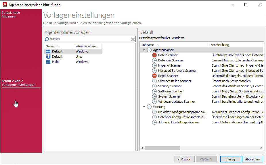 Agentplanervorlage erstellen