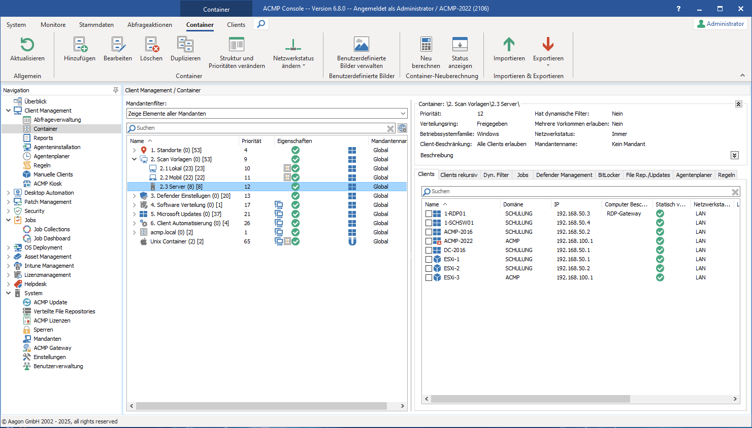 Statisch verknüpfte Clients