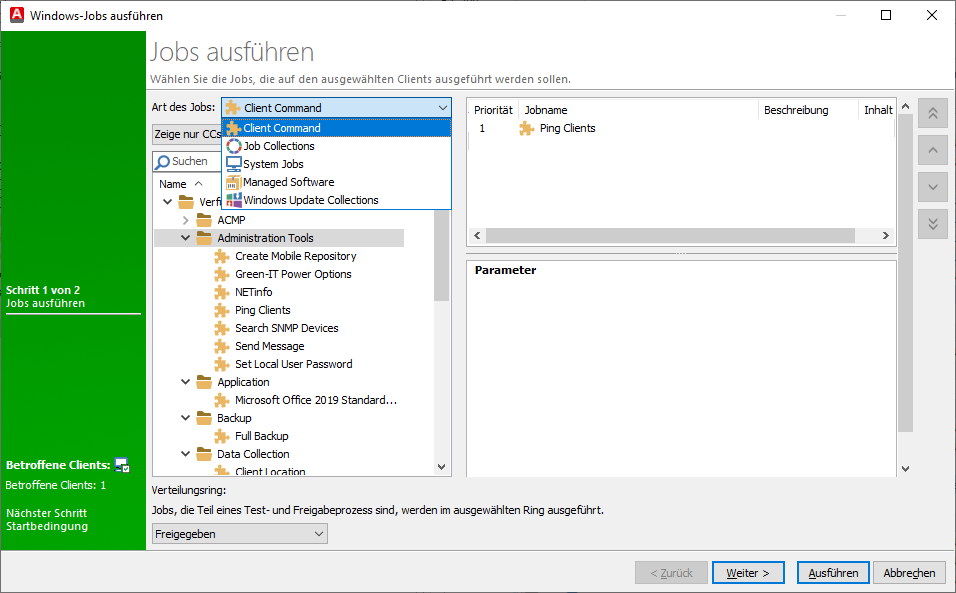 Manuelle Ausführung von Jobs