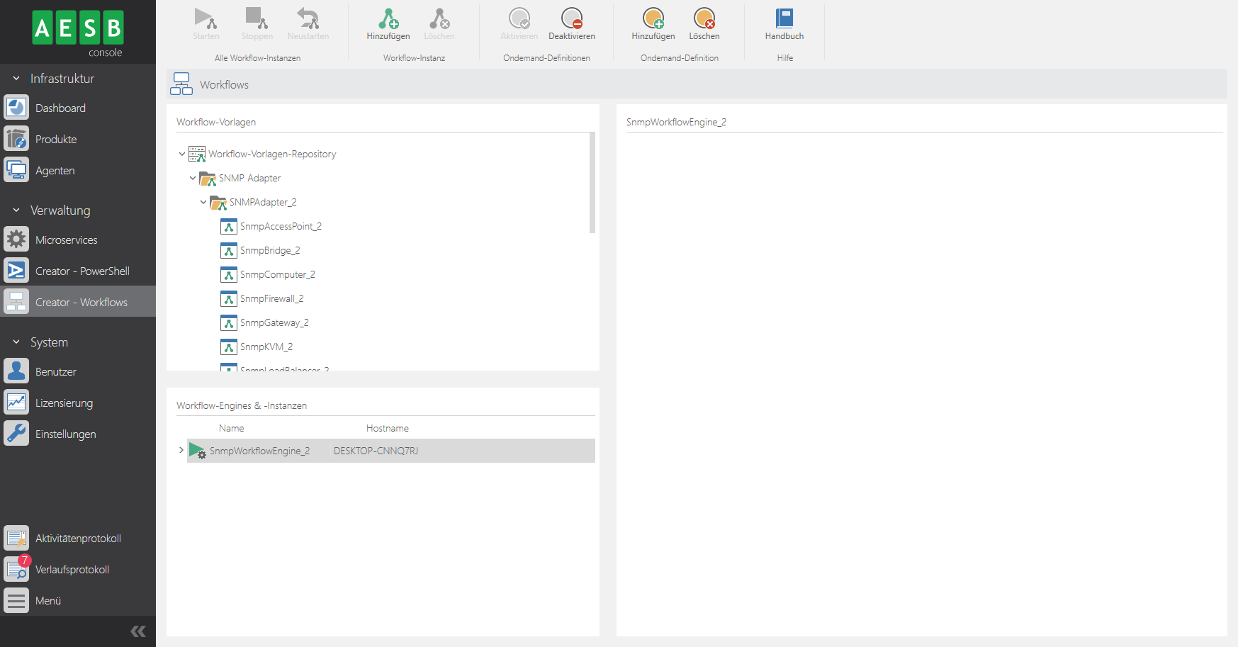 Workflow-Engine steuern