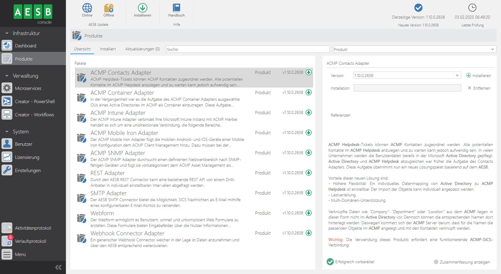 Arbeitsbereich mit Produkten