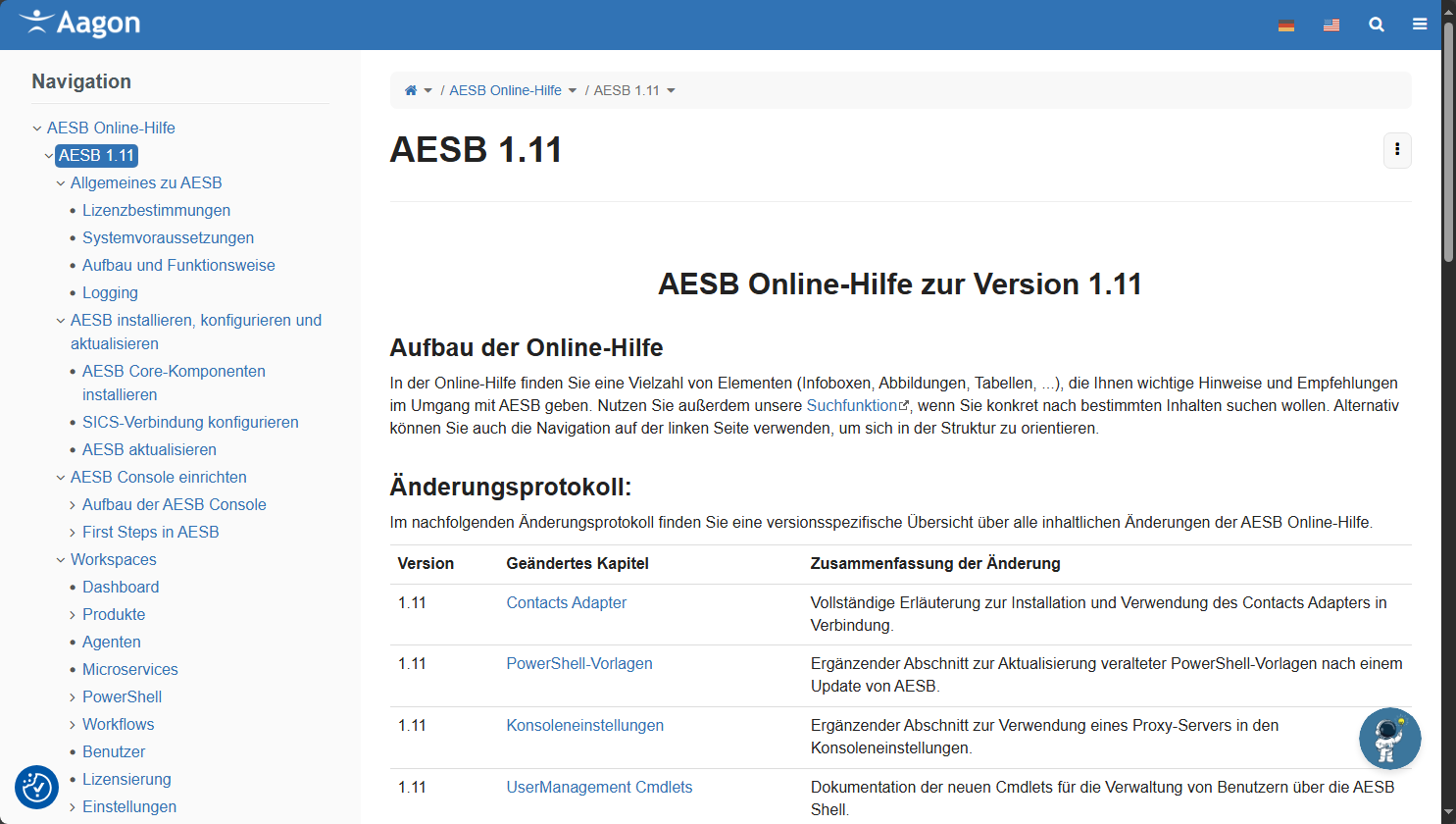 AESB Startansicht