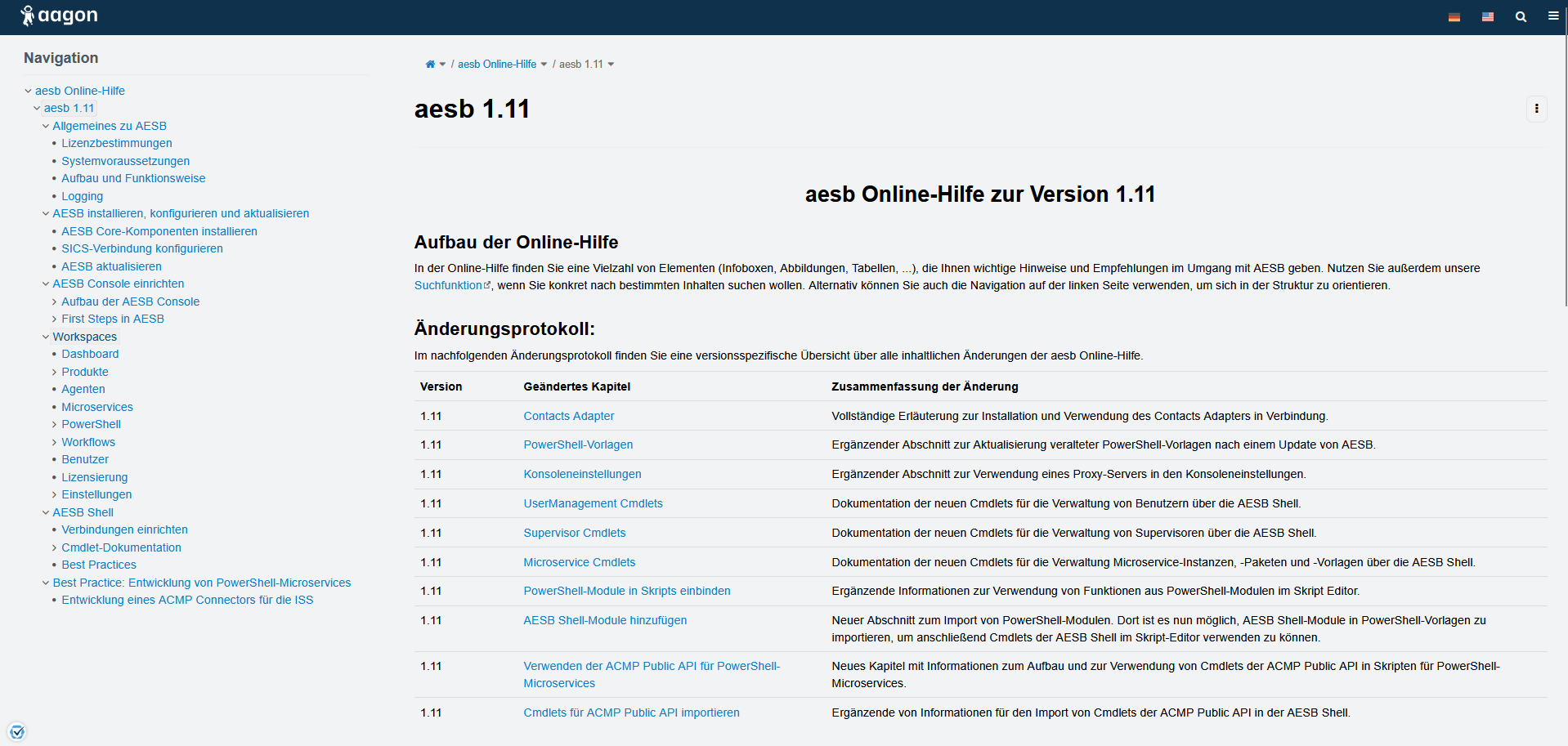 AESB Startansicht