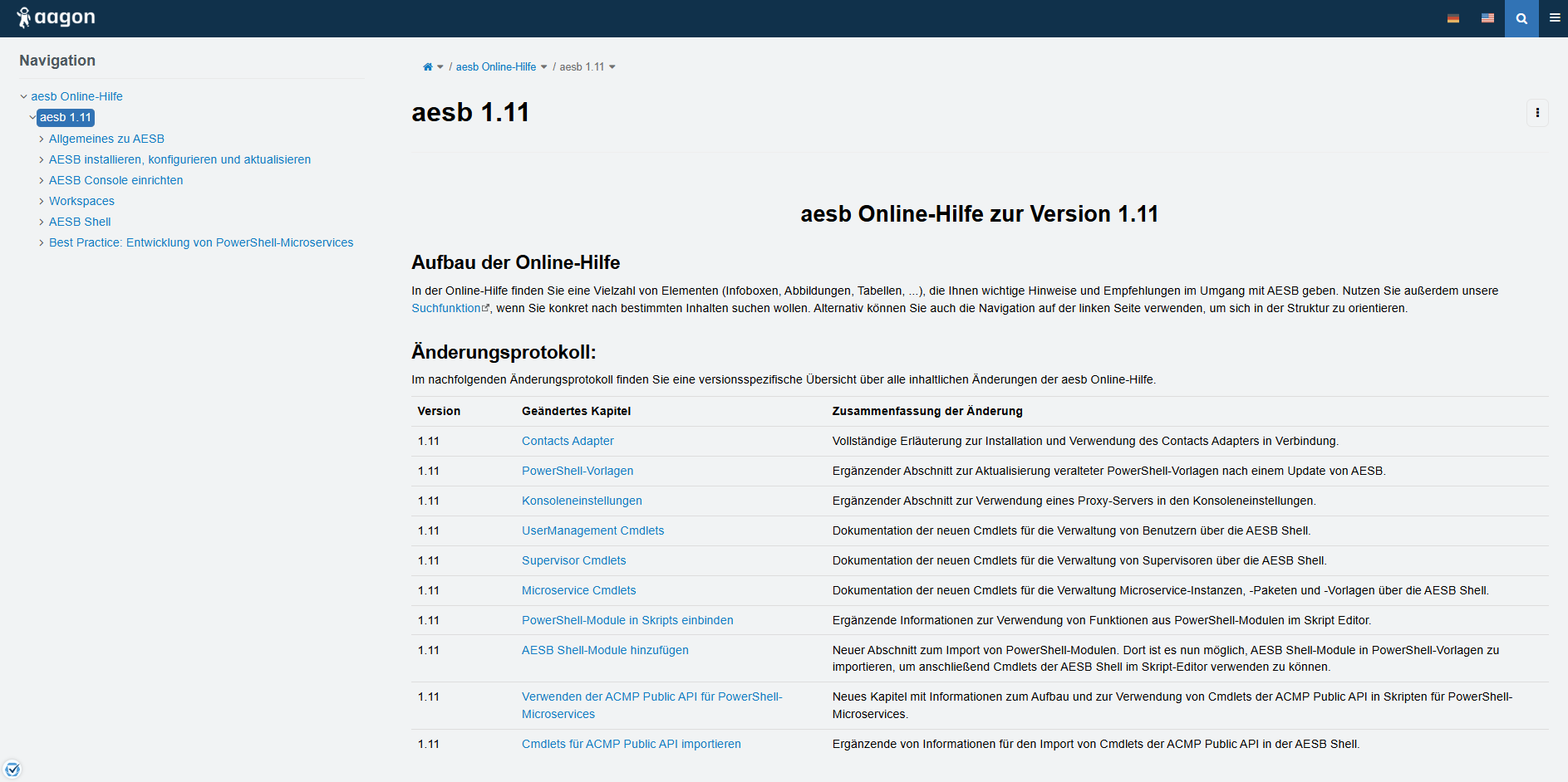 AESB Startansicht