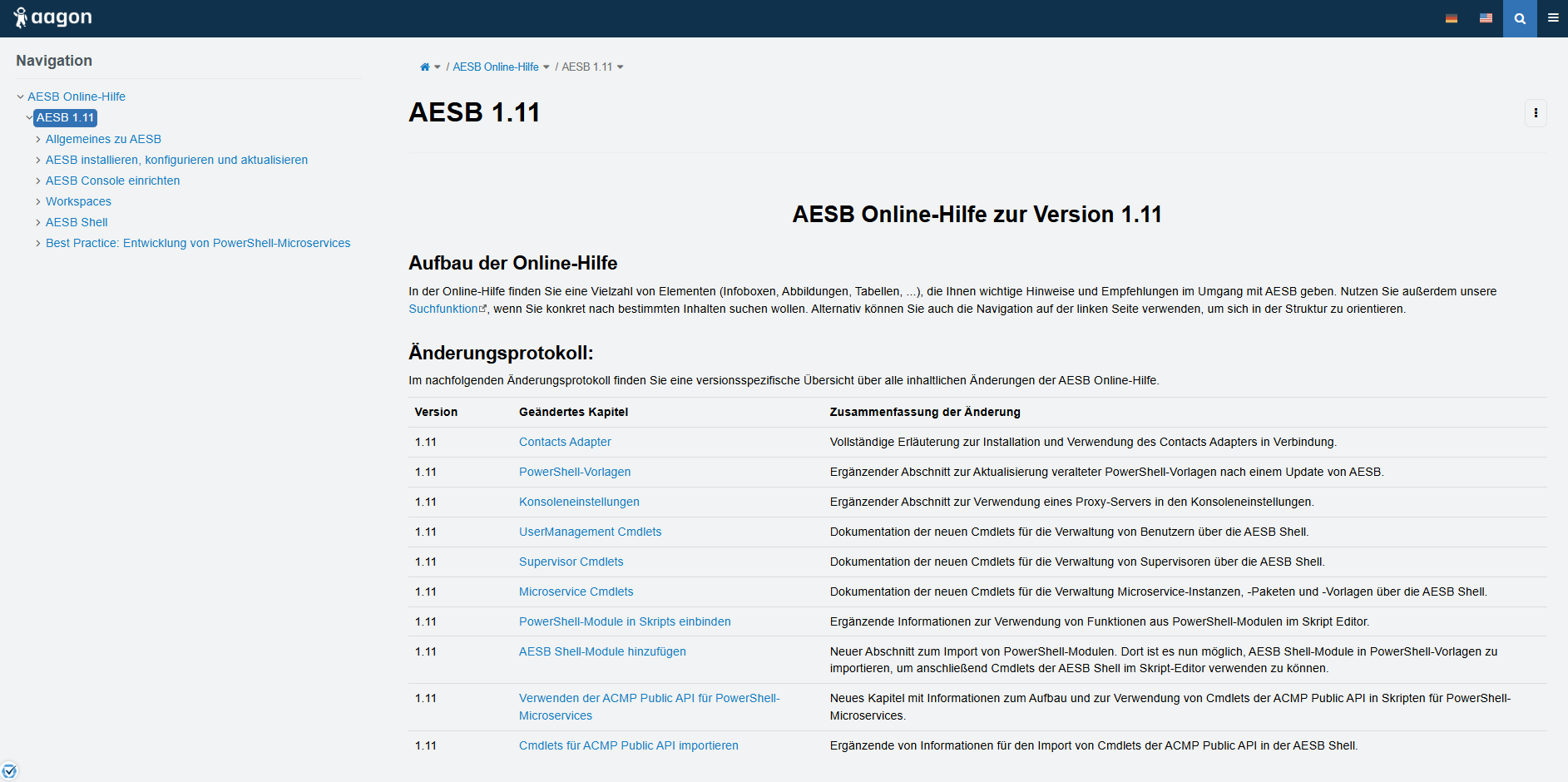 AESB Startansicht