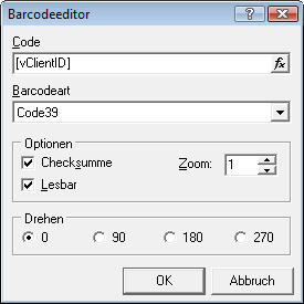 Barcode einfügen
