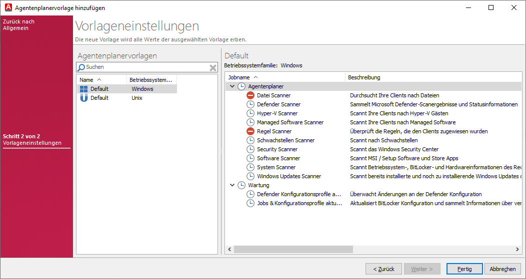 Agentplanervorlage erstellen