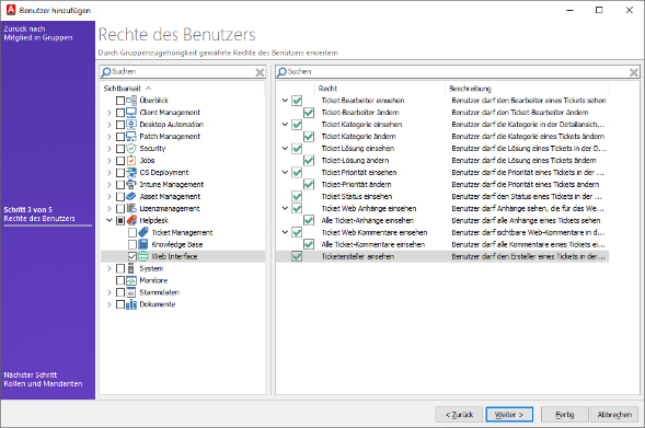 Zugriffsberechtigung festlegen beim Anlegen eines neuen Kontakts