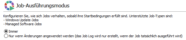 Job-Ausführungsmodus
