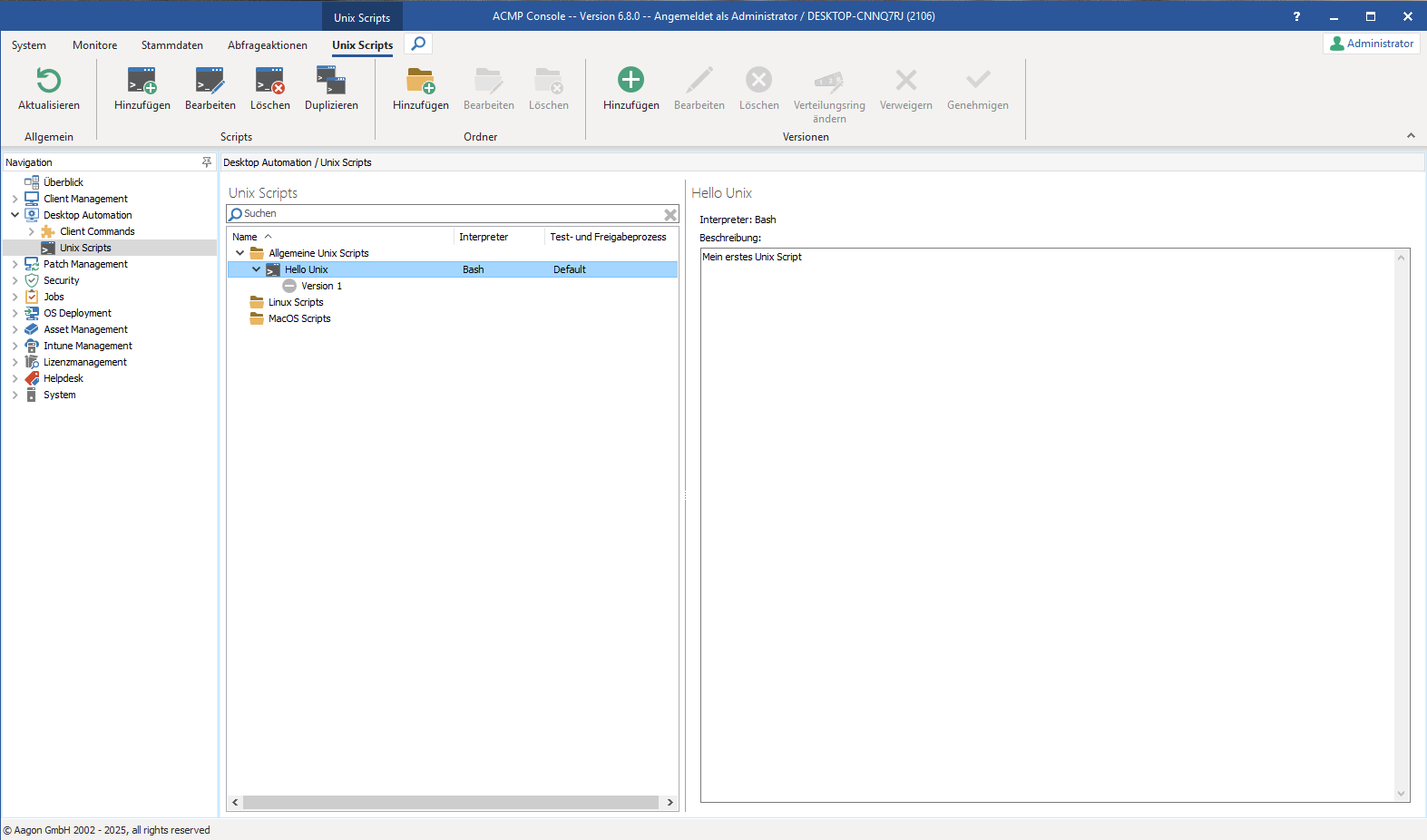 Übersicht - Unix Scripts
