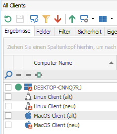 Anzeige der Verwaltbarkeit von Clients über das Client-Icon