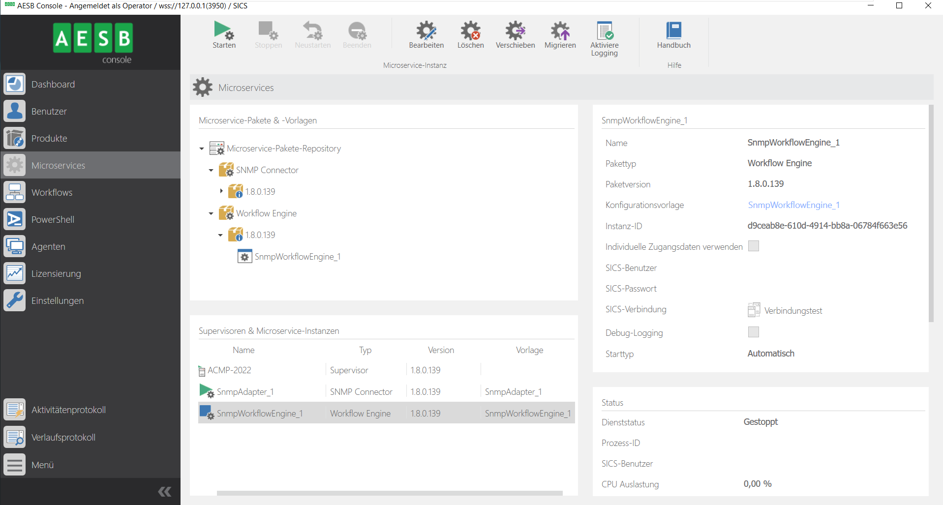 Microservice-Instanzen steuern