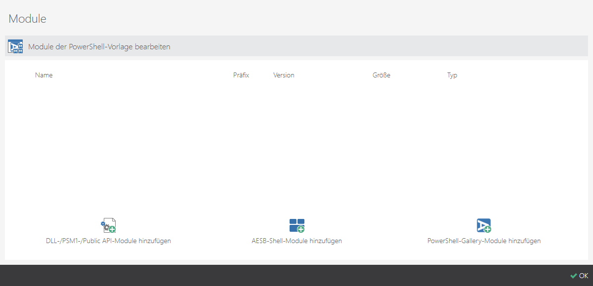 Import-Dialog für PowerShell-Module